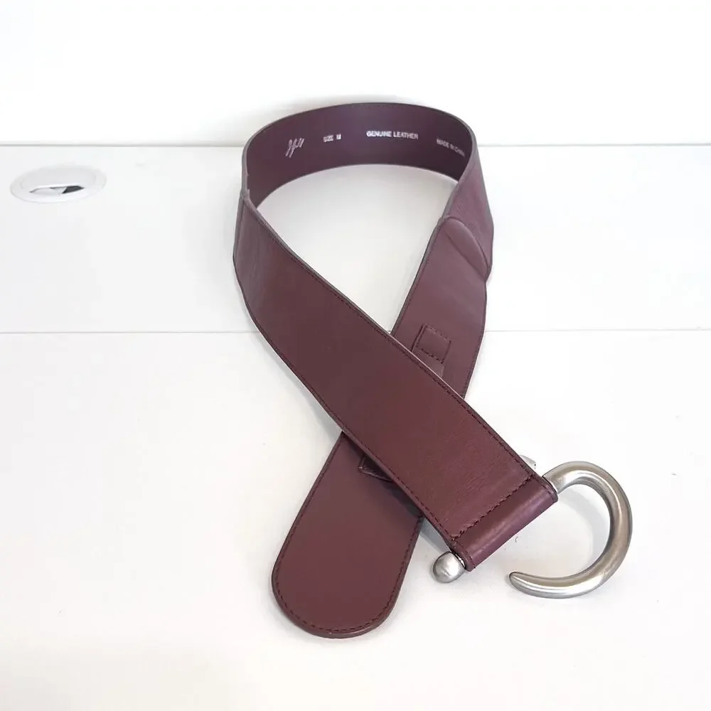 J Jill Womens Boho Western Country Belt Medium‎ Brown Leather Wide Hippie